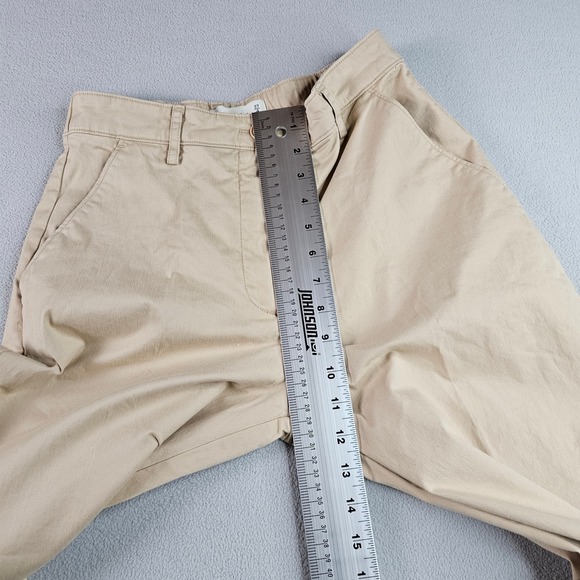 Abercrombie & Fitch Chino Pants Women 27x32 Khaki Straight Fit Button & Zip - Picture 4 of 8